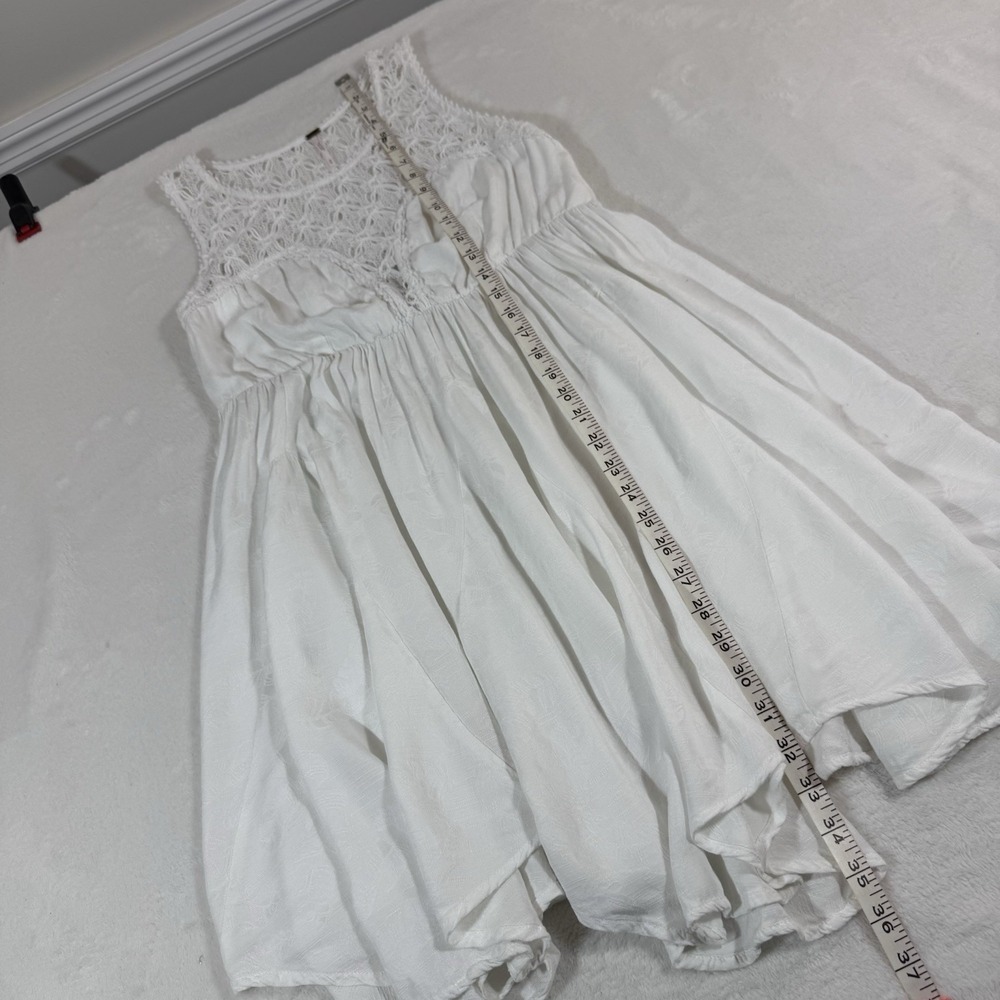 Free People Dress Womens Medium Mini Fiesta White Lace Festival Boho Cowgirlcore - Picture 11 of 11